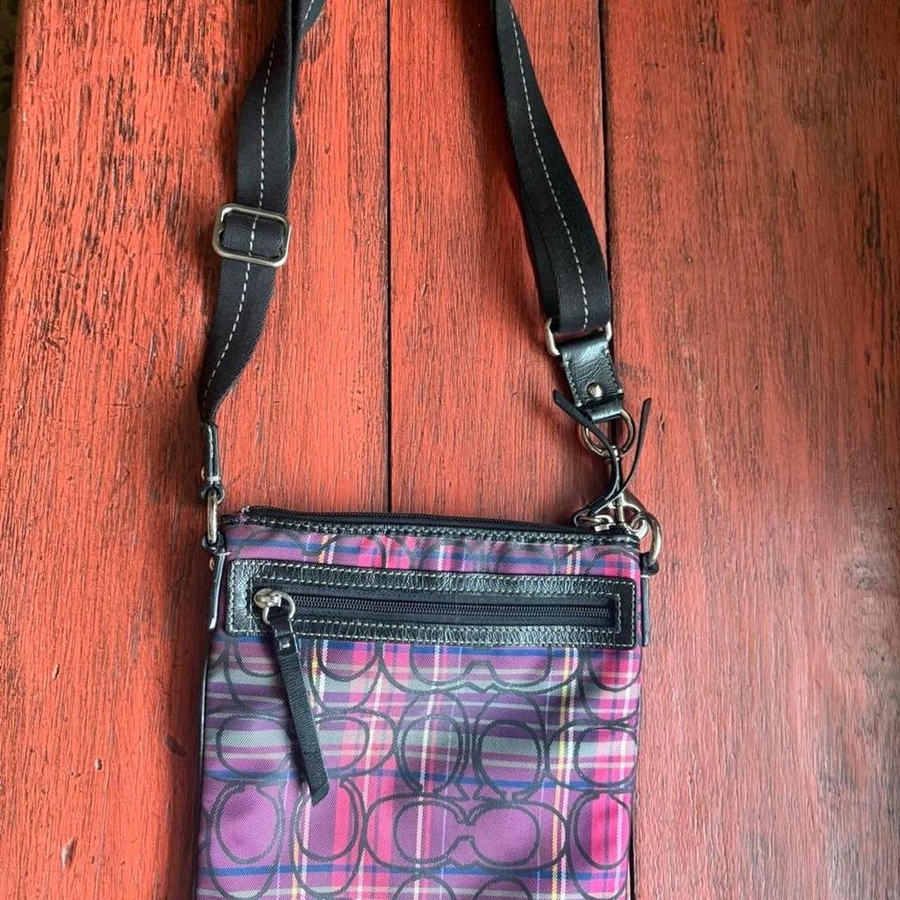 Coach Crossbody Poppy Plaid Purse